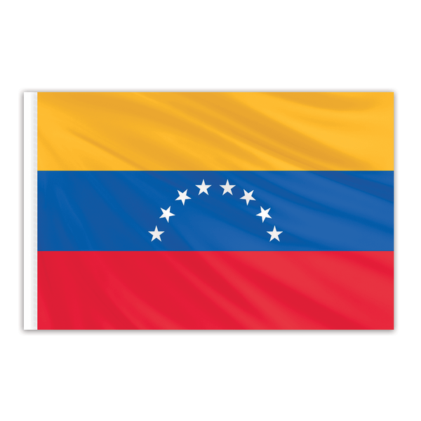 Global Flags Unlimited Venezuela Indoor Nylon Flag 3'x5' with Gold Fringe 203261F